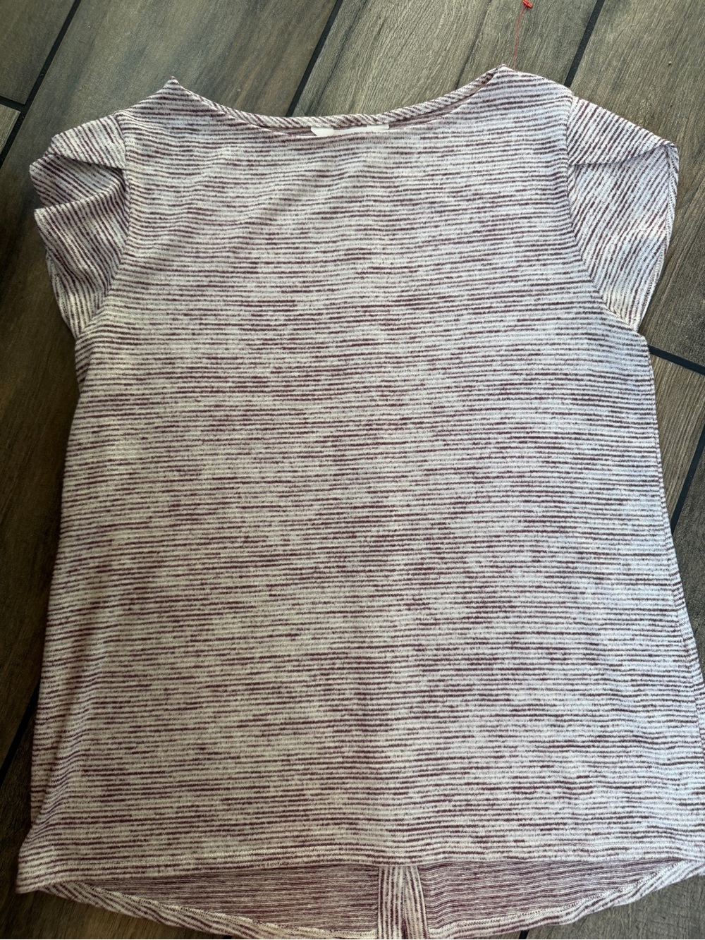 Market & Spruce Dusty Mauve and White Striped Short Sleeve Tee